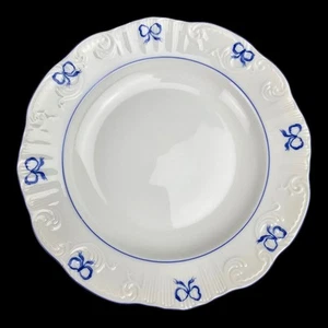 Vista Alegre Ruban blaue Schleife Bänder Salat Suppe flache Schüssel ~ 9" Ersatz - Bild 1 von 5