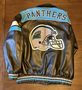 Carolina Panthers G-III NFL Letterman Faux Leather Jacket, Mens Size L - Picture 1 of 12