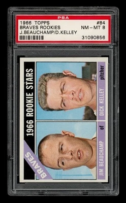 1966 Topps Set-Break # 84 Braves Rookies J.Beauchamp, D.Kelley PSA 8 casi nuevo-como nuevo Foto 1 de 3