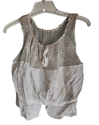 Antigua cubierta de corsé de ganchillo de algodón victoriano/edwardiano Foto 1 de 4