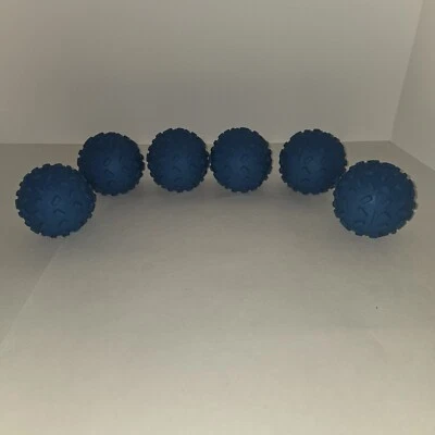 Lote de 6 bolas de goma azules rellenos de golosinas de juguete para perros Foto 1 de 4
