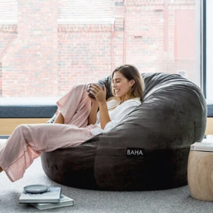 The Wombat, Big Memory Foam Bean Bag Chair / Pod (120 x 120cm) (Charcoal) - Picture 1 of 9