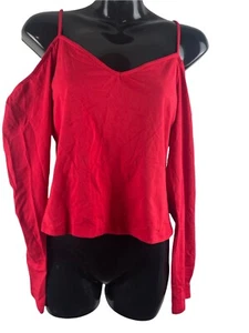 GUESS Huntley Damen 3/4 Arm Cold-Shoulder Shirt Oberteil In Wear Me Rot - Bild 1 von 4