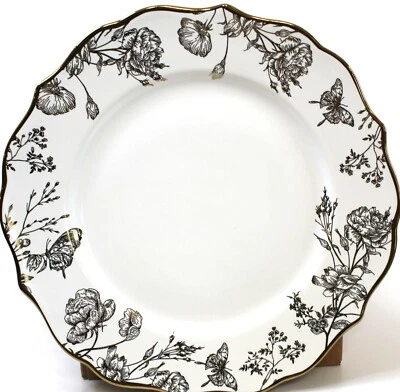 Juego de 3 222 Quinto Plato de Cena Cassian Toile Oro Blanco Porcelana 10 5/8" Nuevo sin Etiquetas Foto 1 de 4