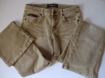 Y2K 复古 LEI 牛仔裤灯芯绒弹力棉喇叭裤底部腿棕褐色,尺寸 3 Sm — 第 1/4 张图片