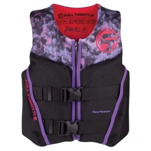 Full Throttle Youth Rapid-Dry Flex-Back Life Jacket - Pink/Black - Picture 1 of 1