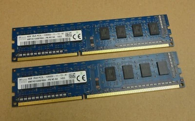 8GB Kit (2 x 4GB) SK Hynix HP 698650-154 PC3-12800U 1600MHz DDR3 Computer Memory - Image 1 of 4