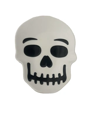 NEW HALLOWEEN APPERTIZER PLATE plastic 7X4.9 inches SKULL - Image 1 of 4