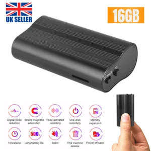 500 Hr 16GB Mini Spy Digital Voice Activated Recorder Audio Magnetic MP3 Player - Picture 1 of 17