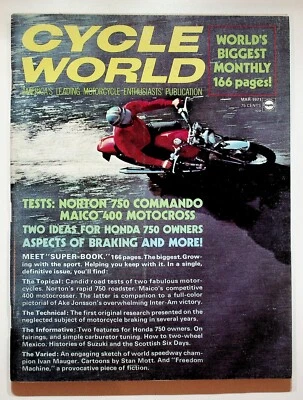 1971 March Cycle World Motorcycle Magazine Norton 750 Commando Maico Motocross - Image 1 of 4