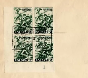 POLAND WW2 FDC Corner PLATE BLOCK *Warsaw Uprising* 1945 Cover Registered LW210 - Picture 1 of 5