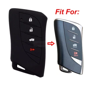 Fit Lexus ES UX IS NX GS 4 Button Smart Remote Key Fob Silicone Case Cover Black - Picture 1 of 6