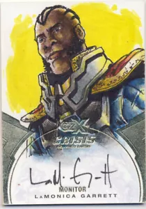 2024 CZX Crisis on Infinite Earths Boceto Razek Tarjeta Autógrafo Monitor Garrett - Imagen 1 de 1