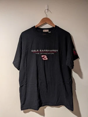 Vintage 90s Dale Earnhardt The Intimidator Nascar Racing Black Large T-Shirt - Image 1 of 4