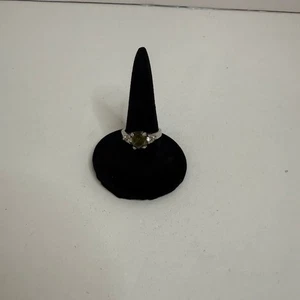 Women's ring with green/blue stone and CZ stones. Size 5 1/2 - Picture 1 of 5