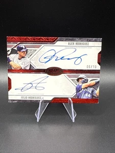 2025 Topps Tier One #DA-RR Alex Rodriguez / Julio Rodriguez Dual Auto Red # 6/10 - Picture 1 of 2
