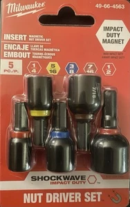 Milwaukee SHOCKWAVE Impact Duty Magnetic Nut Driver Set, 49-66-4563 (5-piece) - Picture 1 of 6