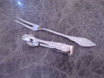 BSF FRIESENMUSTER Vorleger Fleischgabel und Zuckerzange 18/8 TOP - Bild 1 von 2