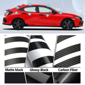 Chrome Delete Blackout Window Trim For 2016-21 Honda Civic Hatchback Matte Black - Foto 1 di 12