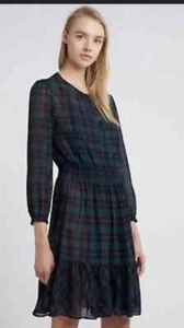 J. Vestido Crew Talla XXXS Tartán Reloj Negro Cuadros Niveles Cottagecore Ajuste y Acampanado - Imagen 1 de 17