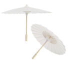 Papier-Regenschirm-Deko Weiß DIY 40cm für Hochzeit & Foto