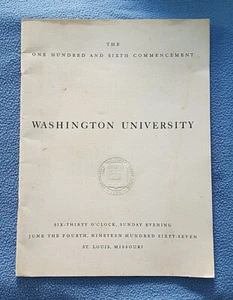 Programa de graduación 1967 de la Universidad de Washington St. Louis 40 páginas de nombres de graduados " - Imagen 1 de 5