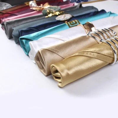 Faux Satin Cloth Square Napkin Handkerchief Table Napkin Dinner Decor Home Party - Image 1 of 4