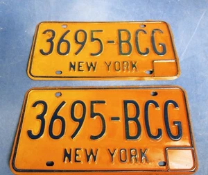 Vintage 1970's New York License Plate 3695-BCG Tags 1973 - 1986 - Picture 1 of 1