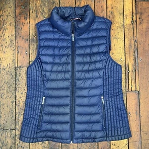 Tommy Hilfiger Packable Lightweight Puffer Vest Women’s Large Navy Blue Full Zip - Picture 1 of 6