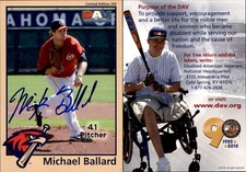 Michael Ballard Signed 2010 DAV Minor/Independent/Summer Leagues Auto