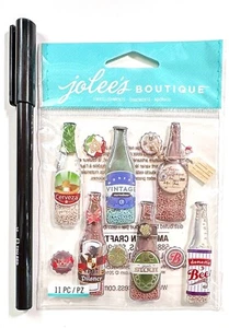 Jolee's Beer Bottle Dome Stickers Scrapbooking Embellishment Card - Picture 1 of 1
