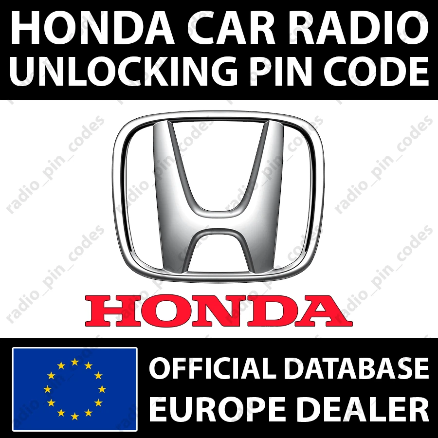 HONDA RADIO PIN CODE ACCORD CIVIC CR-V CR-X FR-V HR-V JAZZ PRELUDE S2000 ZR-V - Bild 1 von 4
