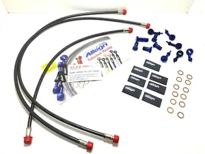 Set Tuyaux Freins Directs Avant / Post Carbone Attaques Bleu Kawasaki Z 750 2007 - Imagen 1 de 1
