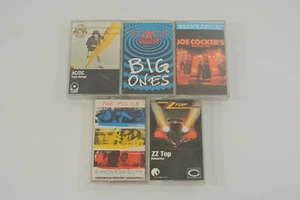 AC/DC Aerosmith Joe Cocker The Police & ZZ Top Music Cassette Tape Lot of 5 - Picture 1 of 8