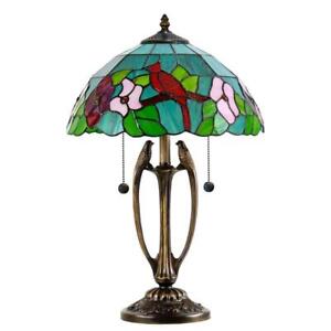 Dale Tiffany Table Lamps 21.5" Benezia Antique Stained Glass Cone Round Bronze