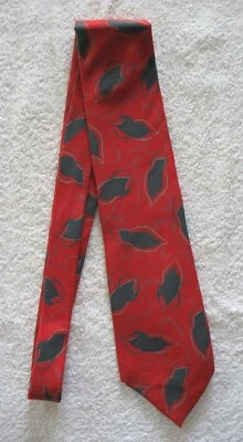 Corbata de traje para hombre Carlo Palazzi 100 % seda corbata roja y gris hecha a mano en Italia Foto 1 de 2