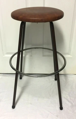 Vintage Cosco Mid Century Modern Retro Bar Stool with Foot Rest - Nice!! Cover