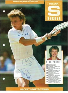 HELENA SUKOVA signed 1989 TENNIS picture bio Great Champions of Sport WIMBLEDON - Picture 1 of 2