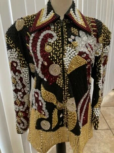 Gorgeous Custom Designed Western Show Jacket with matching Navajo blanket - Picture 1 of 12