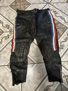 Vintage 60's Rocky Cycle Co Leather Padded Racing Pants MX Flat Track Motorcycle - Picture 1 of 24