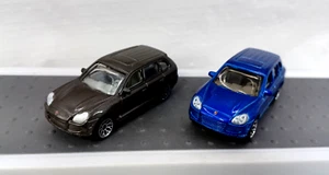Matchbox Porsche Cayenne Turbo Lot Of 2 Blue Dark Gray Die Cast - Picture 1 of 6