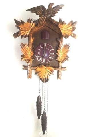 Vintage Unique Cuckoo Wooden Wall Clock Mayak Russian Soviet USSR Working 1980's Cover