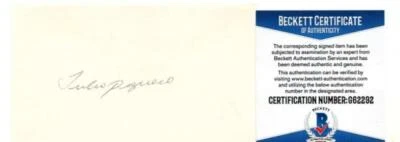JULIO PEGUERO PHILADELPHIA PHILLIES SIGNED 3X5 INDEX CARD RARE BECKETT #G62292 - Image 1 of 2