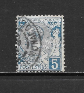 MONACO SCOTT 13 USED FINE - 1891 5c BLUE ISSUE - PRINCE ALBERT I - Picture 1 of 2