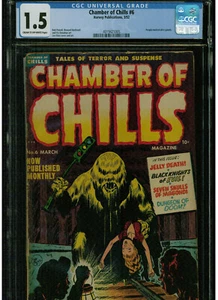 CHAMBER OF CHILLS #6 CGC 1.5 PUBLICACIÓN HARVEY 1952 PERSONAS DERRETIDAS ALIVAS PRECÓDIGO - Imagen 1 de 4