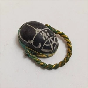 Rare Ancient Egyptian Scarab Ring - Ancient Egyptian Pharaonic Style Jewelry - Picture 1 of 7