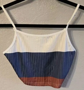Canotta cropped taglia small atletica cropped junior a righe Ringraziamento - Foto 1 di 5