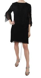 JOHN RICHMOND Kleid schwarz Pailletten Seide Mini Etuikleid IT44 / US10 / L UVP 3600 $ - Bild 1 von 12