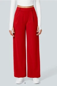 Halara High Waisted Side Pocket Straight Wide Leg Work Pants Small - Picture 1 of 6