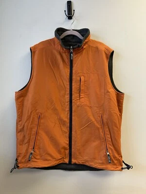 Chaleco para hombre Ivy Crew naranja gris reversible cremallera completa bolsillos polar talla grande Foto 1 de 4